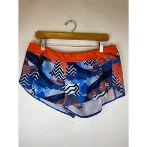 Reebok Crossfit Blue Orange Workout Weightlifting Shorts Women's Size Large GUC